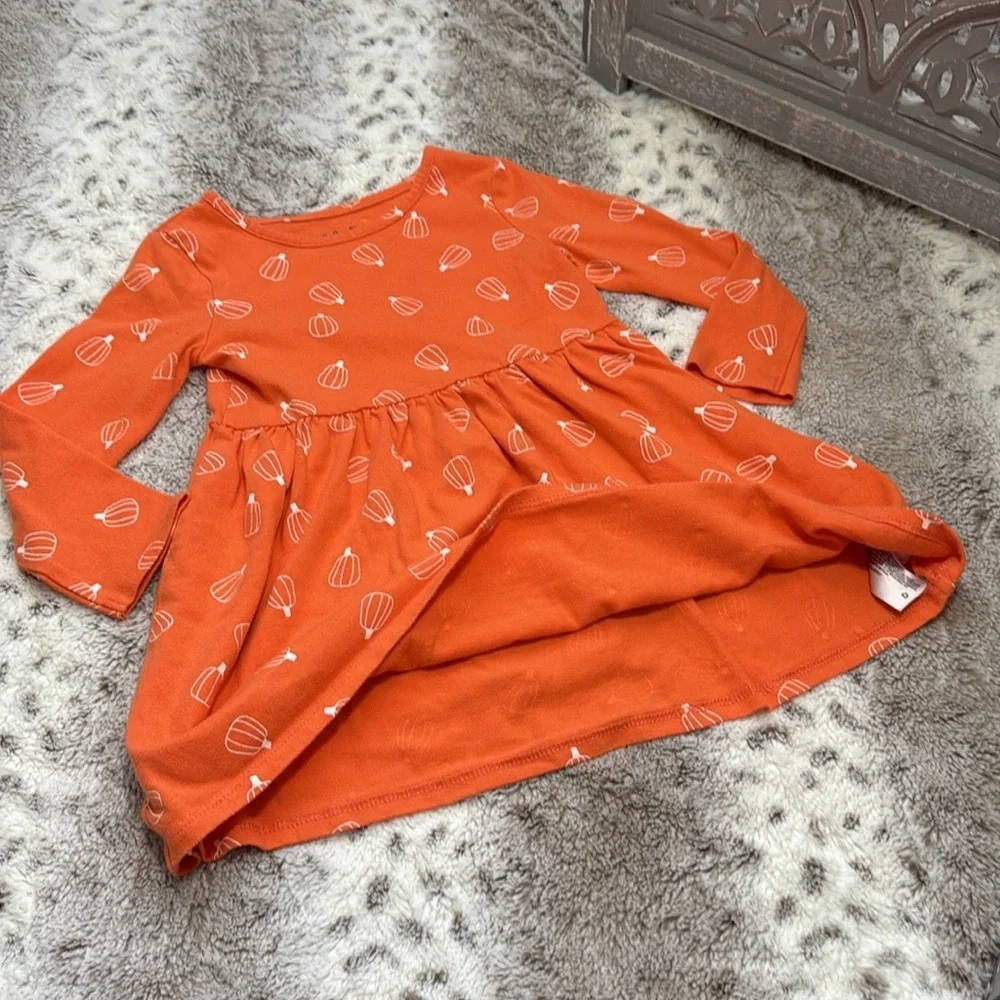Cat & Jack long sleeve dress girls 4T Pumpkin Halloween party trick or treat